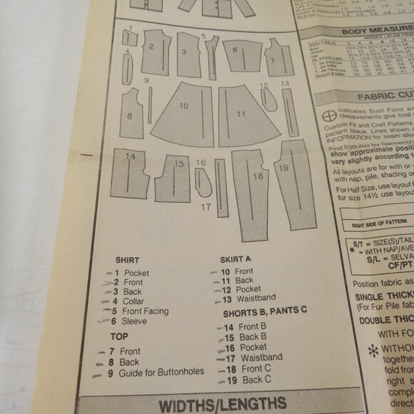 Butterick 4928 Clothing Pattern Top, Shorts, Pants, Skirt button down front - Picture 4 of 10